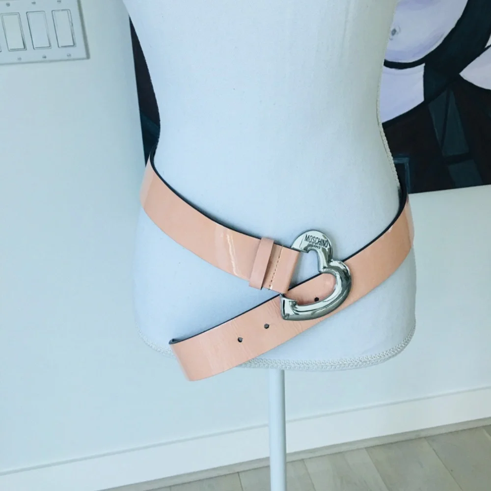 MOSCHINO JEANS BELT PINK PATENT LEATHER WOMEN SIZE-100